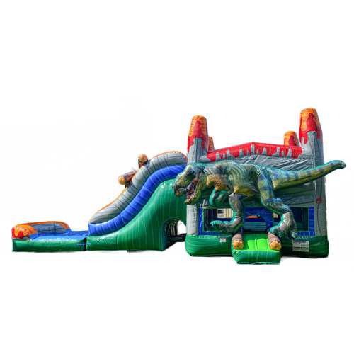 XJUMP Dinosaur Commercial Grade Bounce House Water Slide (with Pool and